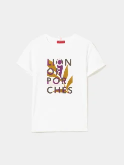 MULHER LION OF PORCHES T-Shirts^T-shirt com branding estampado