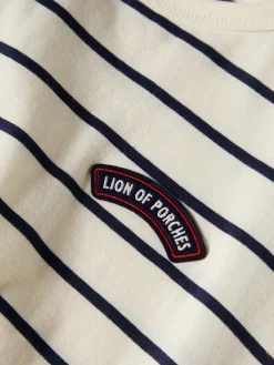 MULHER LION OF PORCHES Camisolas^T-shirt cropped às riscas com manga abalonada