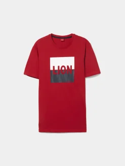 LION OF PORCHES T-Shirts^T-shirt de algodão com estampado