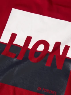 LION OF PORCHES T-Shirts^T-shirt de algodão com estampado
