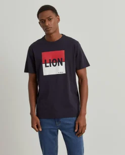 LION OF PORCHES T-Shirts^T-shirt de algodão com estampado