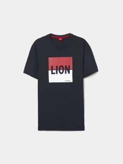 LION OF PORCHES T-Shirts^T-shirt de algodão com estampado