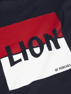 LION OF PORCHES T-Shirts^T-shirt de algodão com estampado