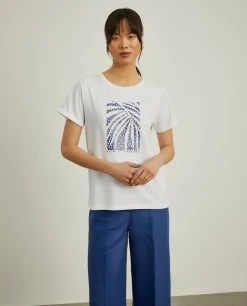 MULHER LION OF PORCHES T-Shirts^T-shirt de algodão com estampado
