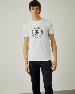 LION OF PORCHES T-Shirts^T-shirt de algodão com logotipo