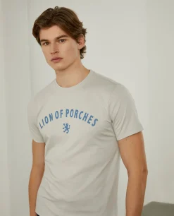 LION OF PORCHES T-Shirts^T-shirt de algodão com logotipo no peito