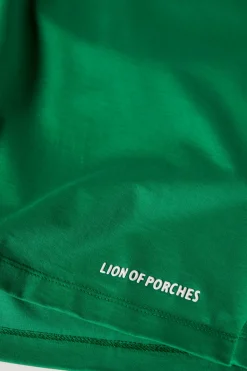 MULHER LION OF PORCHES T-Shirts^T-shirt de algodão decote em V