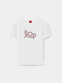 LION OF PORCHES T-Shirts^T-shirt manga curta com bordado LOP