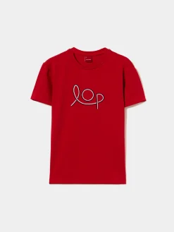 LION OF PORCHES T-Shirts^T-shirt manga curta com bordado LOP