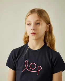 LION OF PORCHES T-Shirts^T-shirt manga curta com bordado LOP