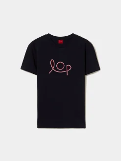 LION OF PORCHES T-Shirts^T-shirt manga curta com bordado LOP