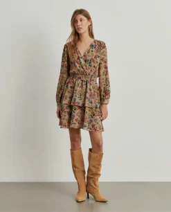 MULHER LION OF PORCHES Vestidos / Macacões^Vestido com estampado floral e decote em trespasse