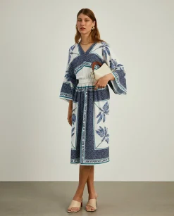 MULHER LION OF PORCHES Vestidos / Macacões^Vestido midi com padrão de palmeiras