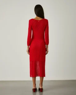 MULHER LION OF PORCHES Vestidos / Macacões|Vestidos^Vestido midi de malha aberta